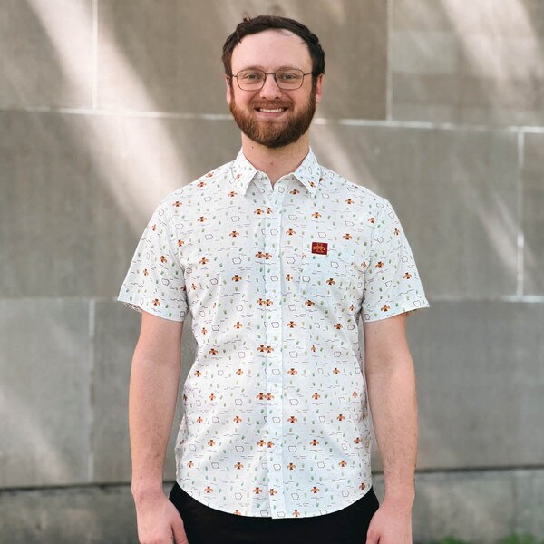 Jack and Sage State of Iowa Print Cream Camp Shirt